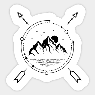 Nature. Mountains. Geometric Style Sticker